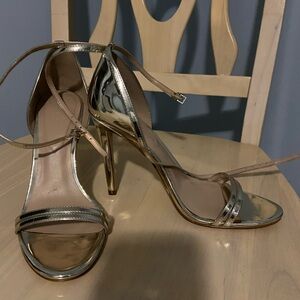 Aldo Metallic Gold Strappy Heels